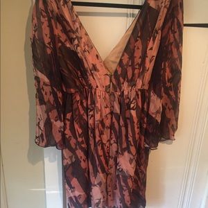 Alice+Olivia 100% Silk Deep V Dress